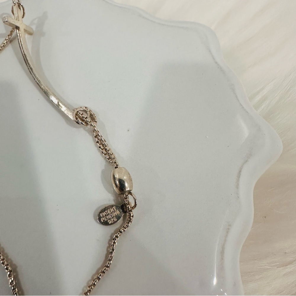 ✝️✨ ALEX AND ANI STERLING SILVER CROSS ADJUSTABLE SLIDE BRACELET - Picture 2 of 4